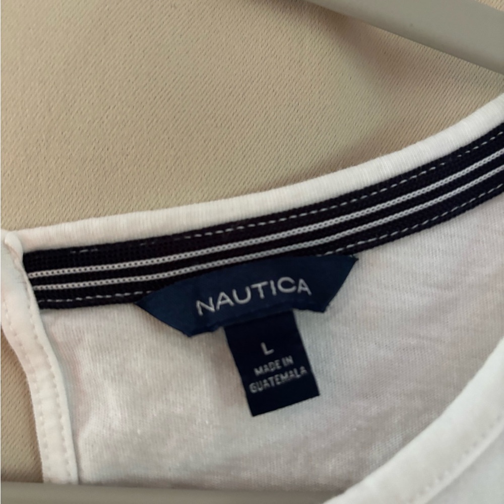 Nautica White Tie-Front Short Sleeve Top - Picture 2 of 7